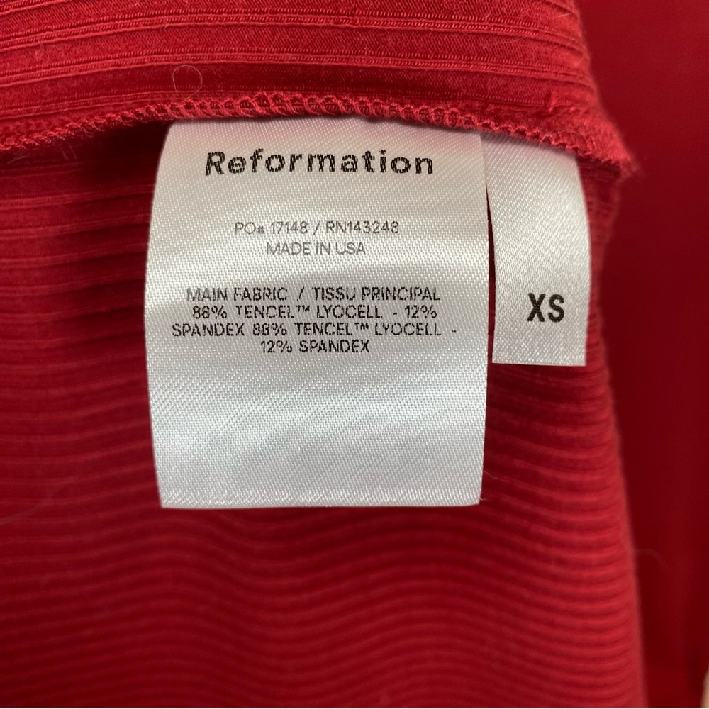 Reformation Rust Red Square-Neck Midi Dress - Picture 10 of 11